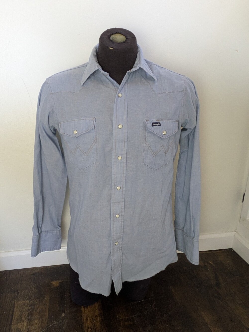 Vintage Wrangler Pearl Snap Wester Dress Shirt M